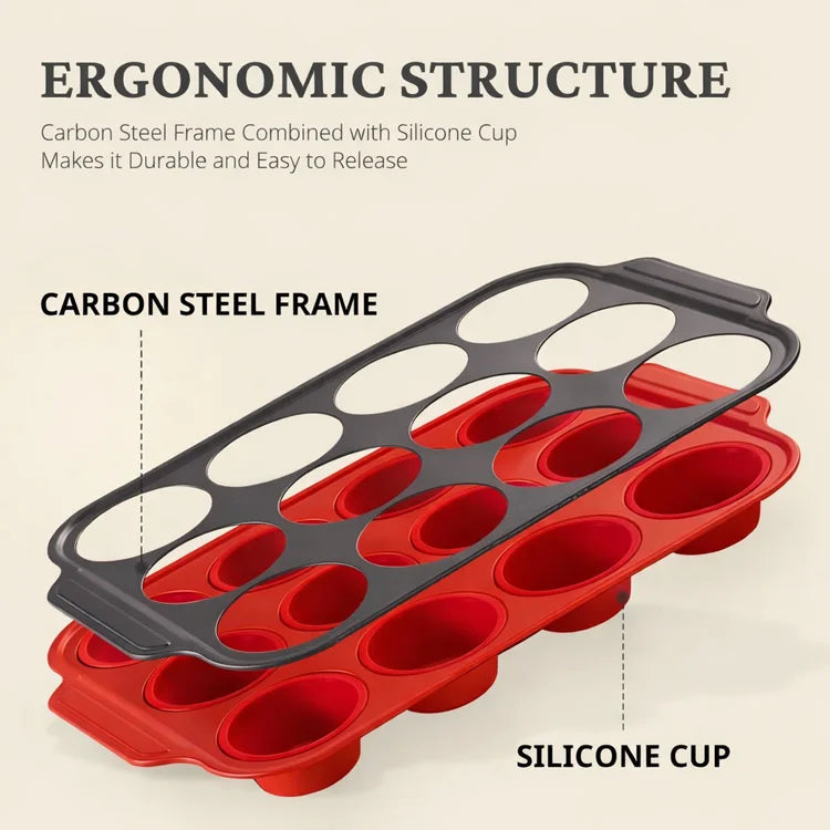 12-Cup Press-Release Silicone Muffin Pan