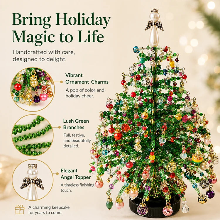 DIY Beaded Christmas & Halloween Tree Kit – Crystal Bead Holiday Tabletop Craft
