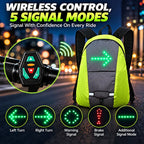 15.7" LED Turn Signal Cycling Backpack – Wireless Remote Safety Signal Bag