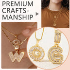 14K Diamond Letter Initial Necklaces Set (2-Piece)