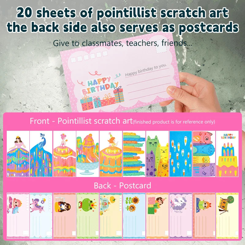 RainbowMagic - Scratch Art Postcard Set (20 Pcs)