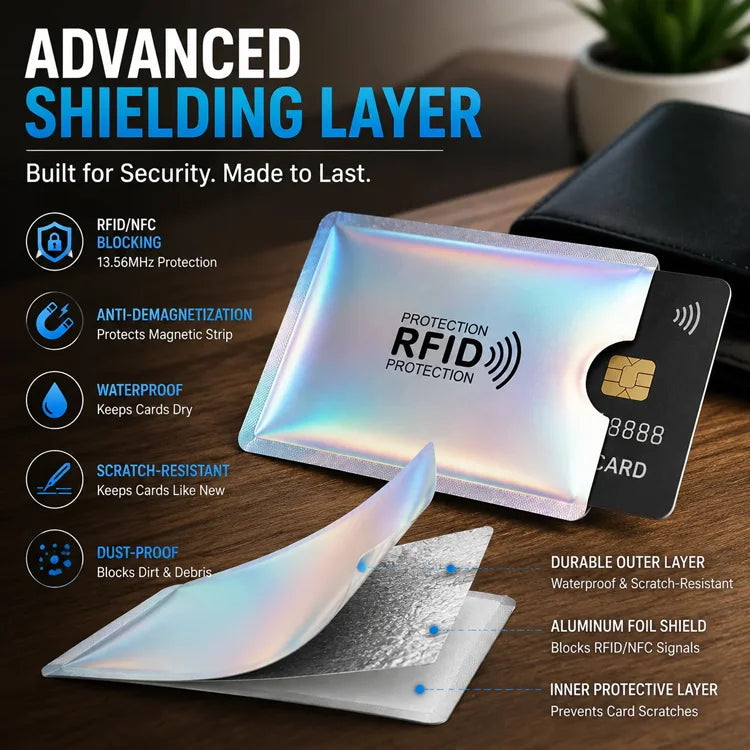 4-Pack RFID Blocking Card Sleeve Set – Slim Credit Card & Travel Protection Holders