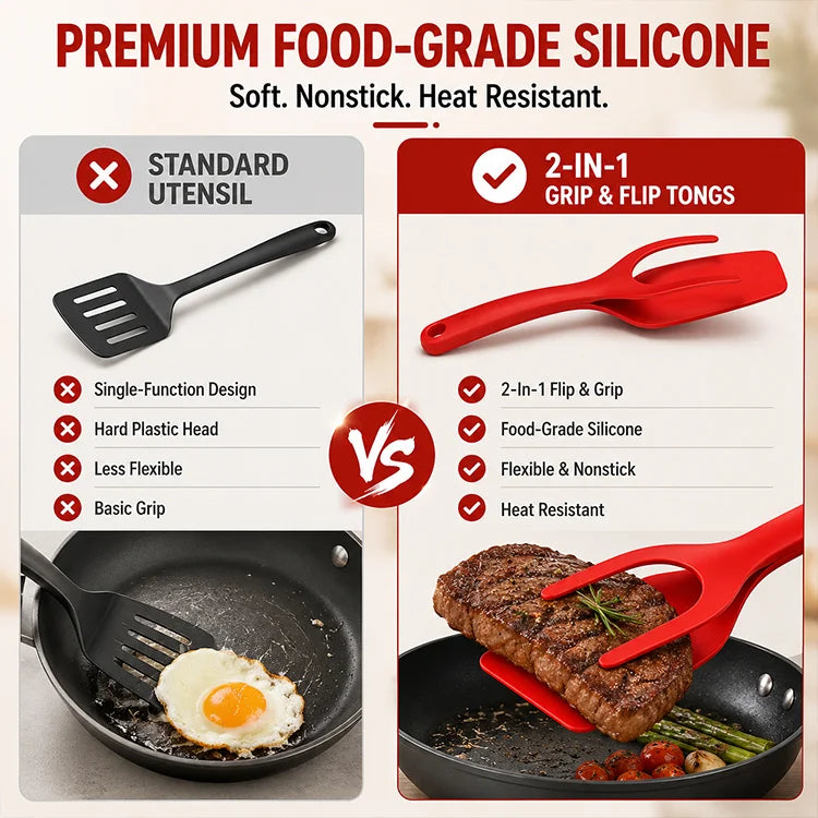 2-in-1 Flip Spatula Tongs