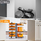 Adjustable Pot & Pan Organizer Rack for Cabinet Storage