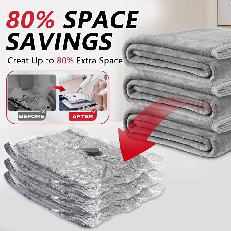Cordless Vacuum Compression Bags with Electric Pump - Save Up to 80% Space in Seconds