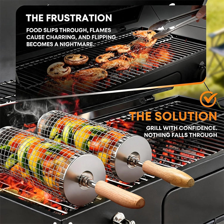 360° Rolling BBQ Grill Basket