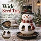Christmas Snowman Hanging Bird Feeder – Festive Resin Backyard Feeder