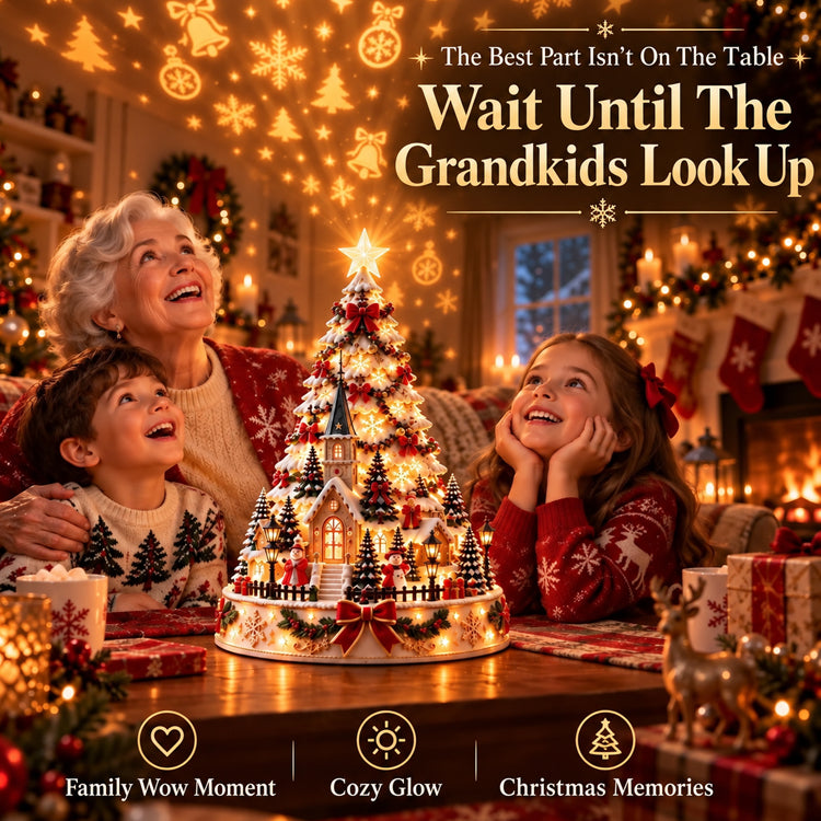 Christmas Village Projection Tree Lamp