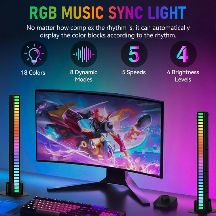 Rhythm Glow RGB Light Bar — Reactive Music Lighting