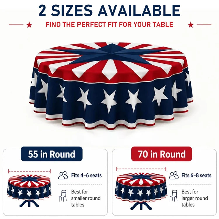 🔥Limited Time Offer 50% Off🎁250th Anniversary Patriotic Round Tablecloth