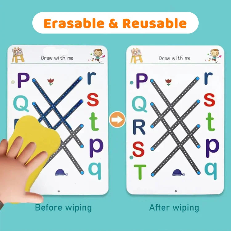 Reusable Tracing Workbook for Kids Ages 3+