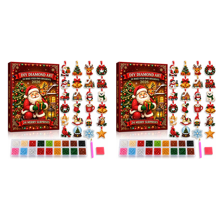 24-Piece Christmas DIY Diamond Art Ornament Kit – Sparkling Holiday Craft Set