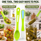 2-Piece Pickle & Olive Grabber Set – Jar-Hanging Spoon & Fork Tools