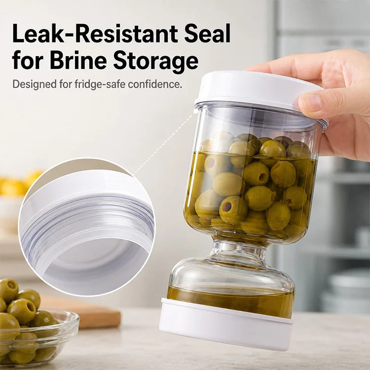 Dry & Wet Separation Pickle Jar – Hourglass Brine Strainer Container