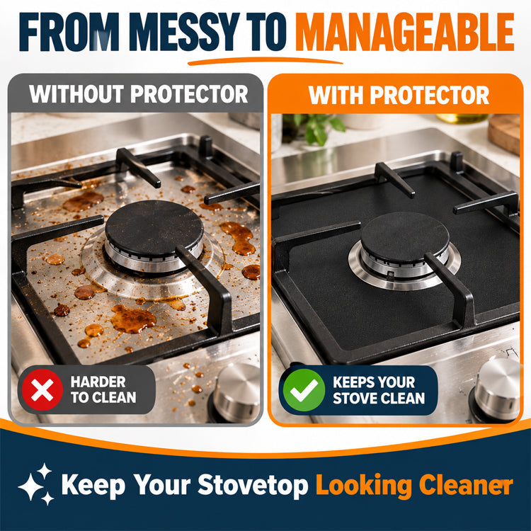 Reusable Gas Stove Burner Liners – Non-Stick Heat-Resistant Protector Mats