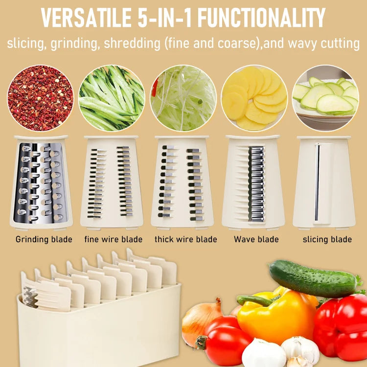 SliceMate - New Pro 5-in-1 Vegetable Slicer – Faster, Safer, Smarter