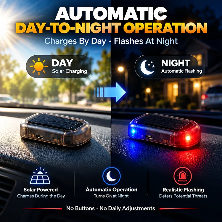 Solar Car Security Indicator Light – Automatic Day/Night Flashing LED