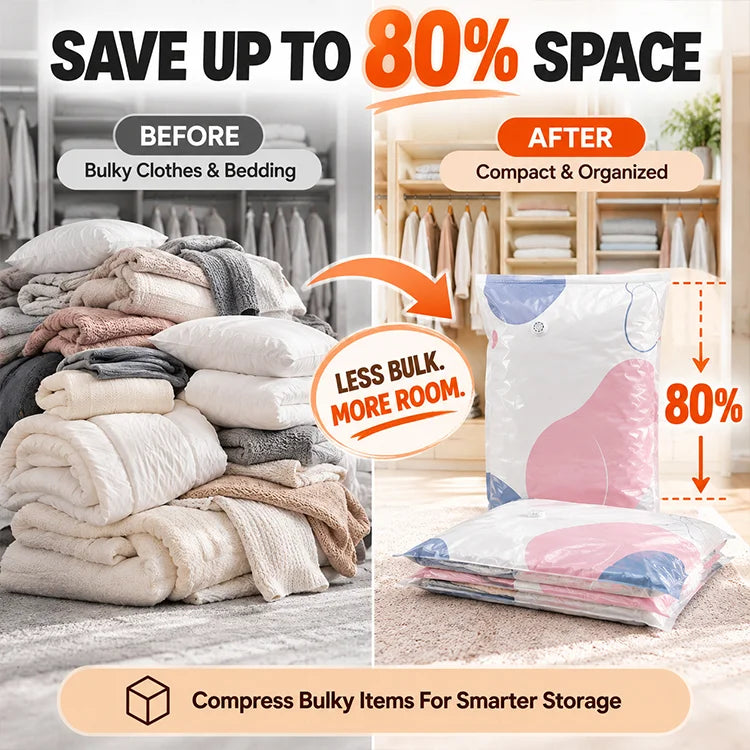 No-Pump 3D Vacuum Storage Bags