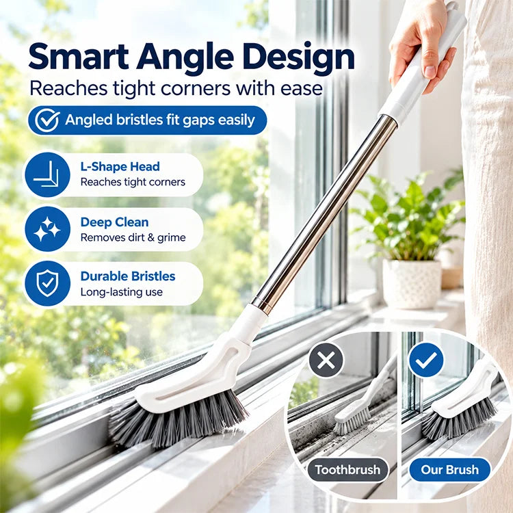 Telescopic Crevice Cleaning Brush – 43.3" Long-Handle Narrow Gap Scrubber