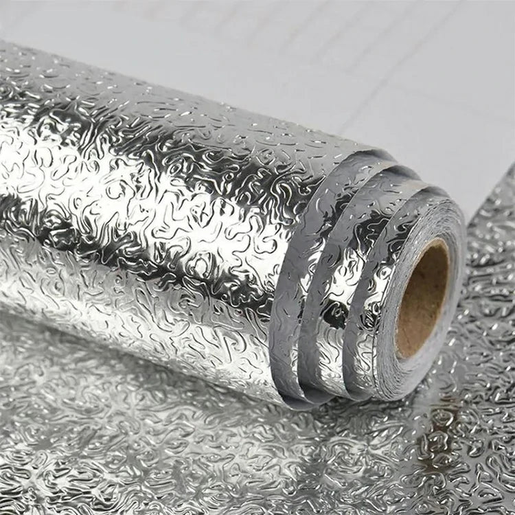 Premium Metallic Peel & Stick Kitchen Wallpaper – Oil & Water Resistant Aluminum Foil Contact Paper (2 Rolls)
