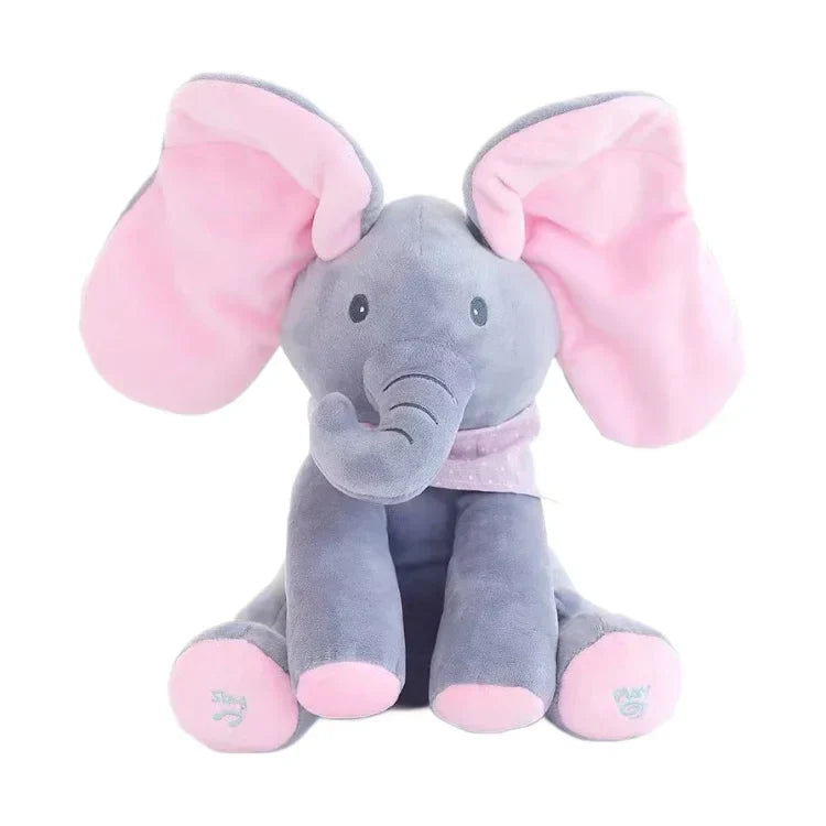 Peek-a-Boo Singing Elephant Plush Toy – Interactive Baby Gift