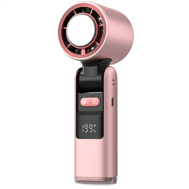 Portable Handheld Fan with LED Light — Strong Wind & Foldable Design