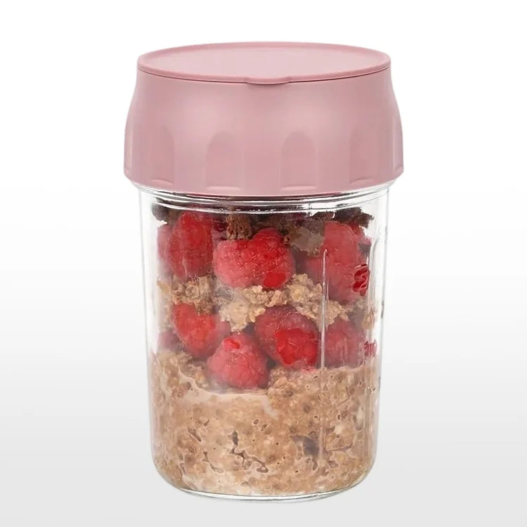 Overnight Oats Containers with Lids & Spoons