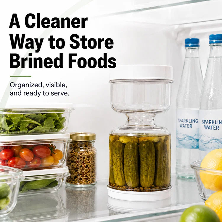 Dry & Wet Separation Pickle Jar – Hourglass Brine Strainer Container