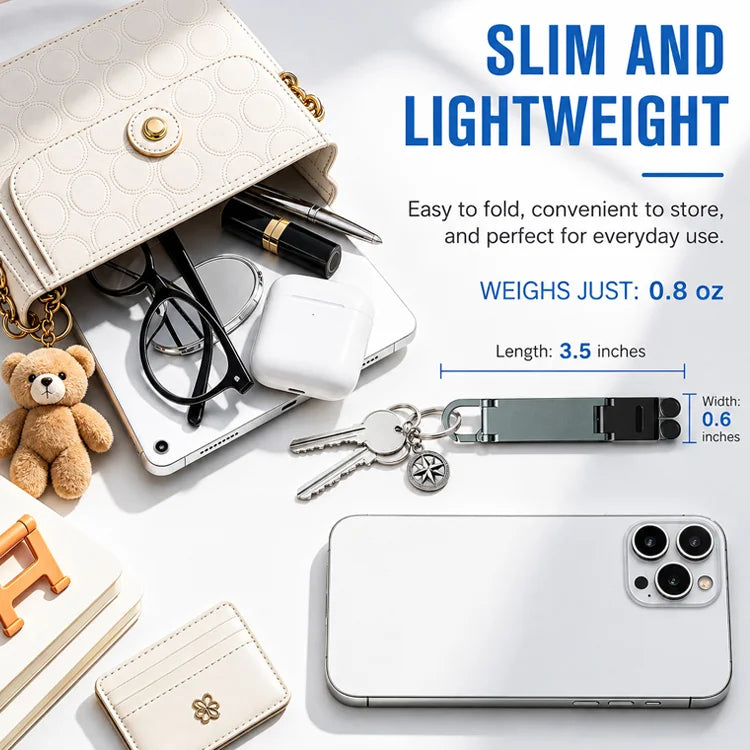 Foldable Aluminum Keychain Phone Stand