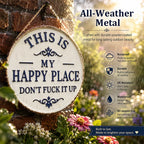 Personalized Family Name Happy Place Garden Sign