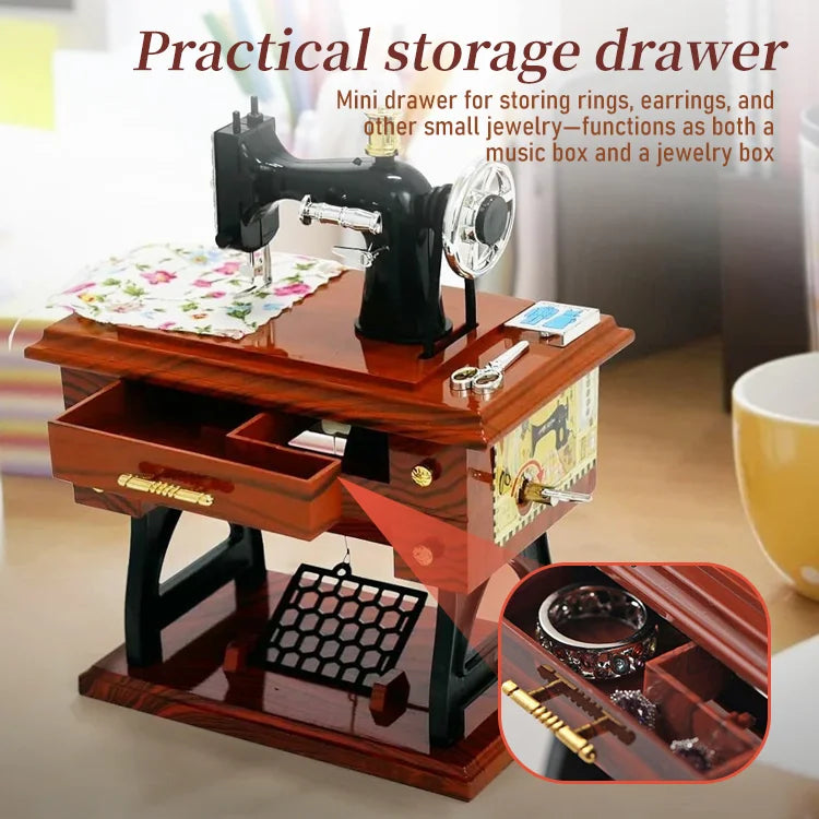 Vintage Sewing Machine Music Box