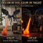 3D Dragon Fire Bookshelf Light – Flying Fantasy Nook Decor