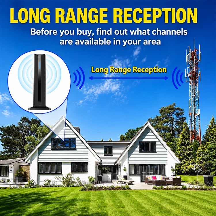 Digital TV Antenna For Smart TV – Indoor HDTV Antenna With 360° Signal Reception