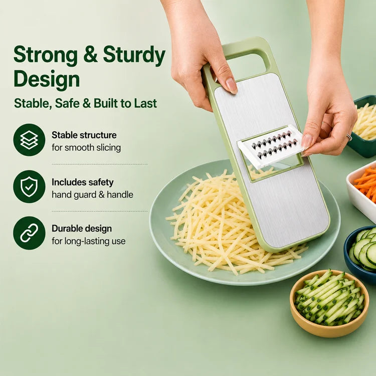 5-in-1 SafePrep™ Kitchen Slicer — Fast, Safe & Effortless Food Prep