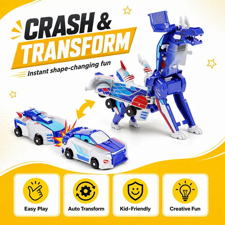 2-in-1 Magnetic Crash-Transforming Cars
