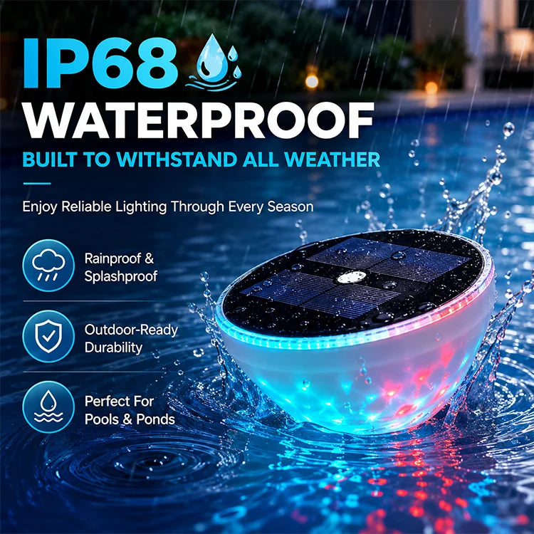 Solar Floating Pool Light – Colorful Underwater Projection Light For Night Swimming