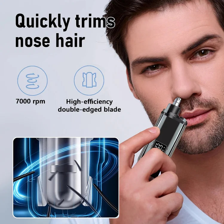 Digital Display Nose Hair Trimmer — Safe, Painless Grooming in Seconds