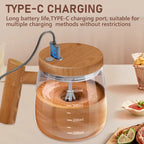 Premium Wood-Grain Self-Stirring Mug
