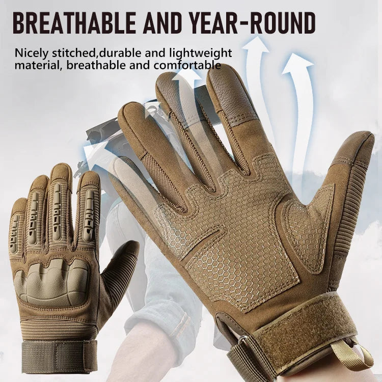 Heavy-Duty Outdoor Tactical Gloves with Touchscreen Fingertips