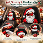 Christmas Car Headrest Cover – Stretch-Fit Holiday Seat Decor