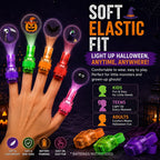 Halloween LED Finger Projector Set – 8 Wearable Lights for Both Hands
