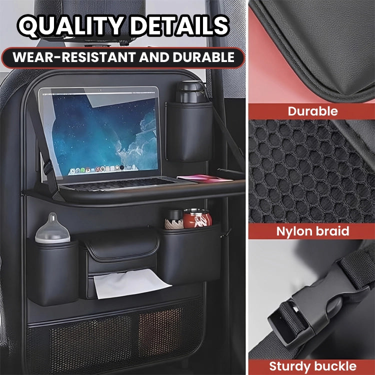 Premium Nappa Seat Organizer with Foldable Tray — Sleek, Durable & Ultra-Soft