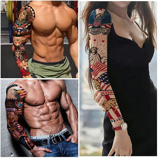 Realistic Full Arm Tattoo Sleeves – USA 250th Freedom Collection