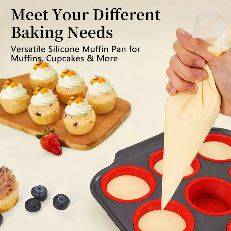 12-Cup Press-Release Silicone Muffin Pan