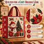 Quilted Christmas Tote Bag – Festive Holiday Carryall