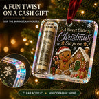 Christmas Cash Gift Ornament – Clear Money Holder Keepsake