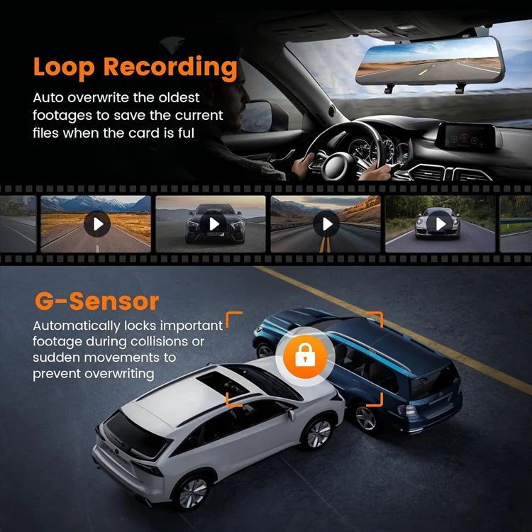DriveGuard™ Mirror Dash Cam — Record Every Moment, Protect Every Mile