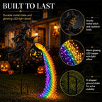 Flying Witch Cauldron Halloween Garden Light