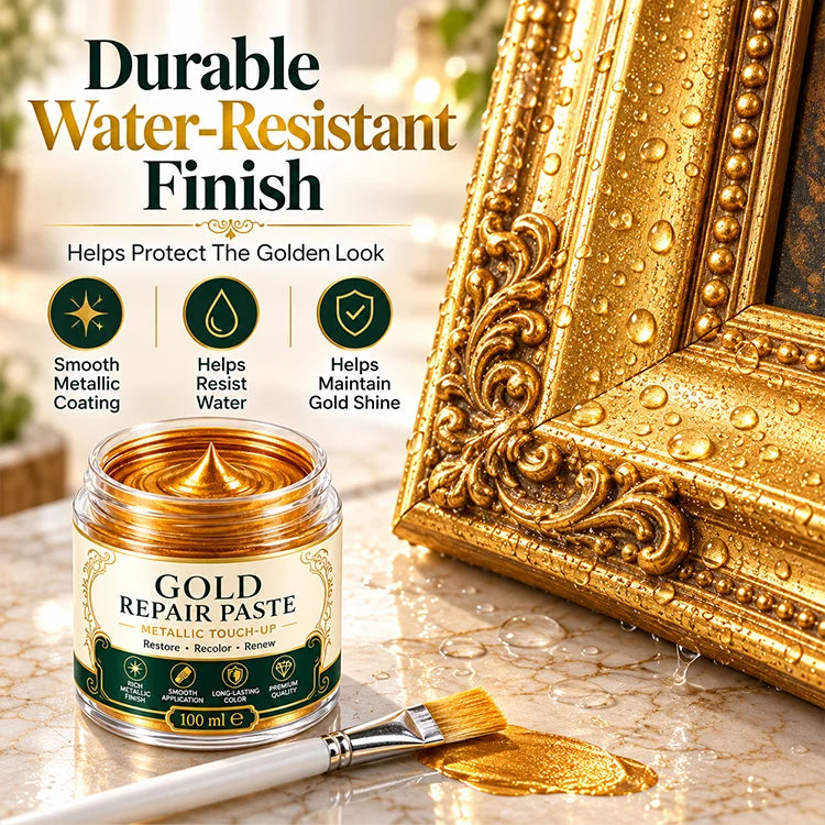 Gold Metallic Refinishing Repair Paste with Brush