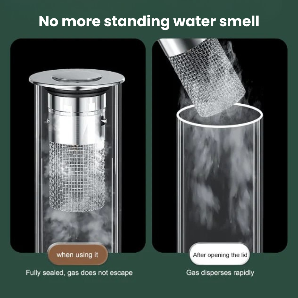 Eliminate Drain Odor Instantly — Pop-Up Sink Strainer